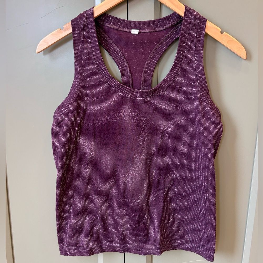 Athleta Momentum Seamless Purple Shimmer Tank